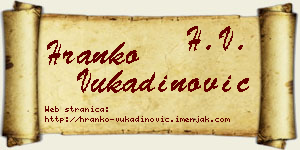 Hranko Vukadinović vizit kartica